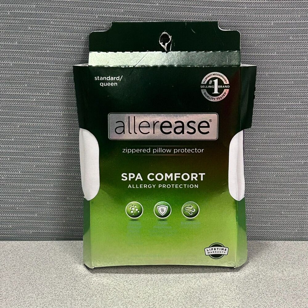 Allerease Spa Comfort Zippered Pillow Allergy Protection Standard/Queen 20 x 28" - Picture 7 of 9